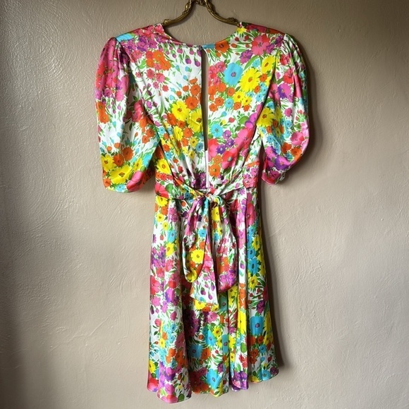 Les Reveries Silk Floral Dress Size 6 - Picture 4 of 9